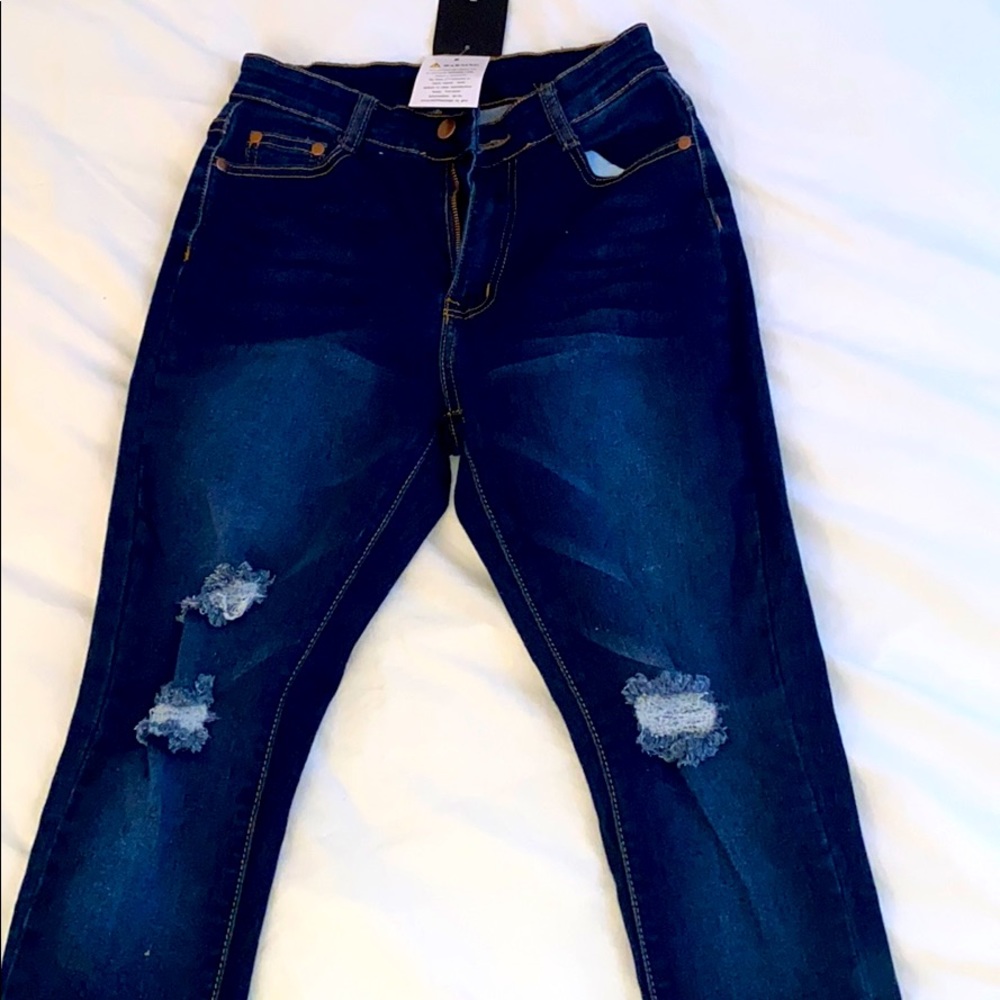 new fashionova jeans size 5 elastic narrow boot